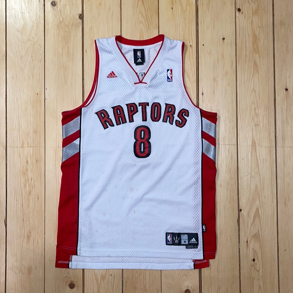 ADIDAS Official Toronto Raptors White/Red/Silver Calderon Jersey US M